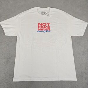Channel 5 News Shirt Mens XL White Not Fake News Graphic Tee‎ Zumiez New